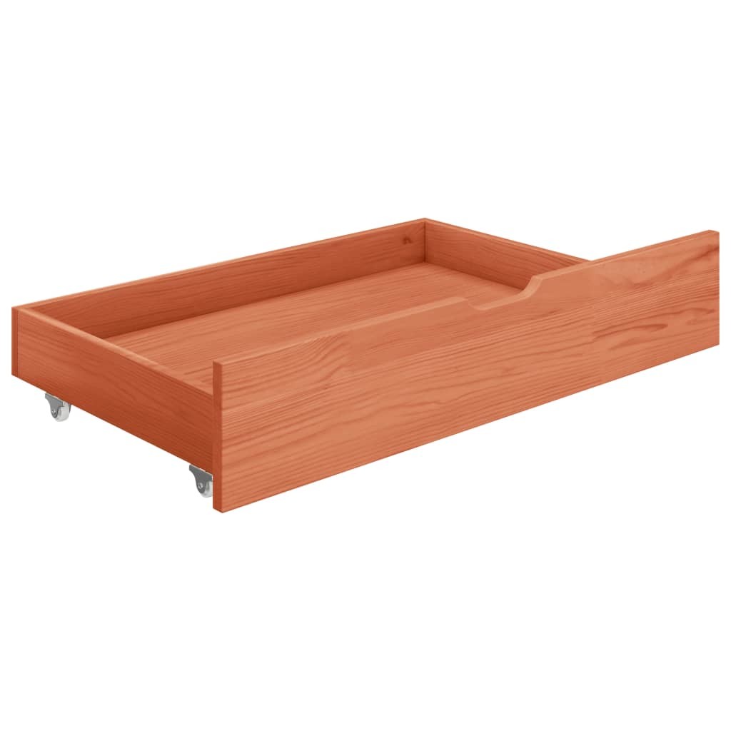 Canopy Bed Frame with 2 Drawers Solid Pine Wood 180x200 cm